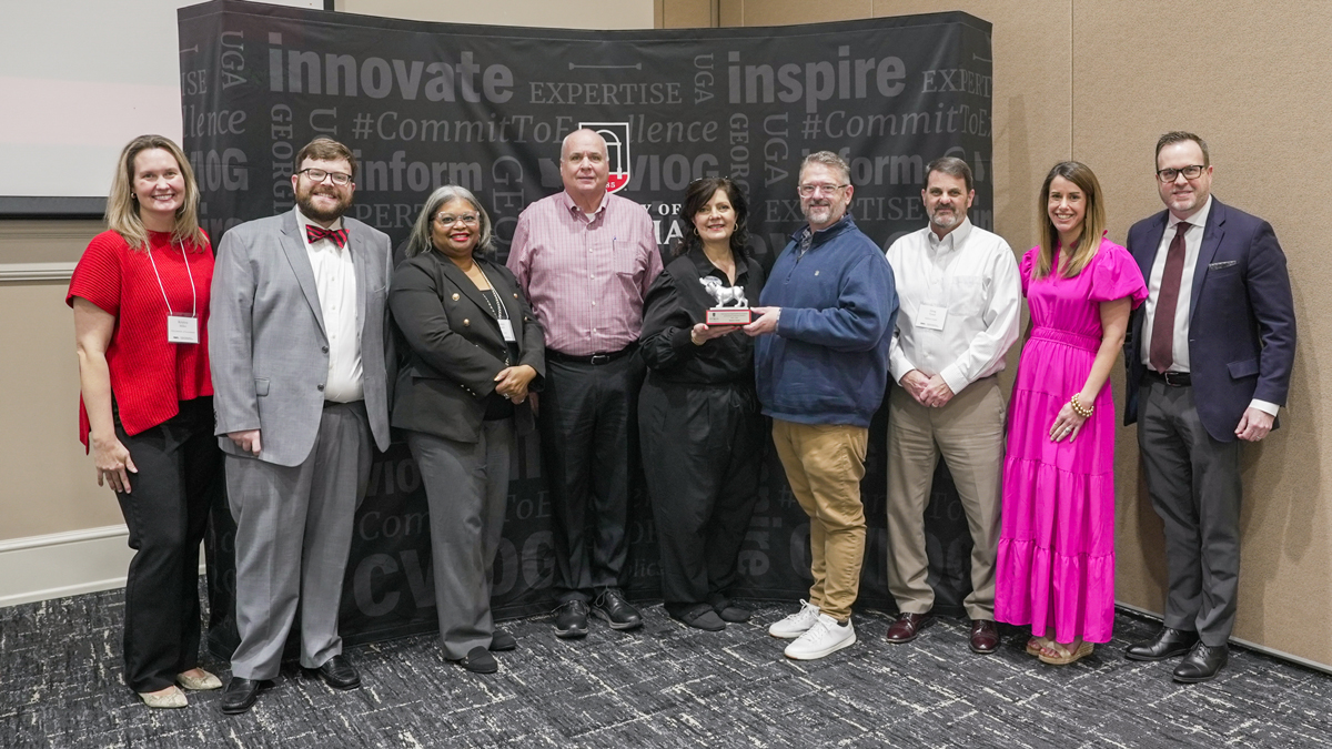 Baldwin County PROPEL committee members pose with members of the UGA Institute of Government team and Director Rob Gordon.