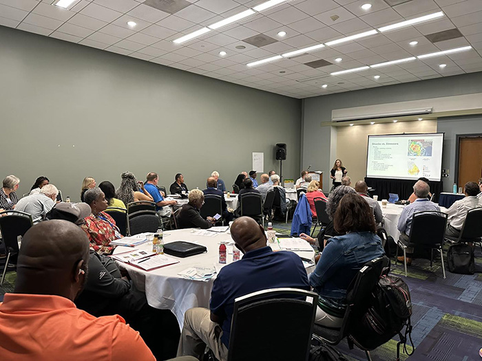 Photos courtesy GMA. Carl Vinson Institute of Government faculty members Katie Hill and Walt McBride taught classes at the GMA Annual Conference in Savannah. 