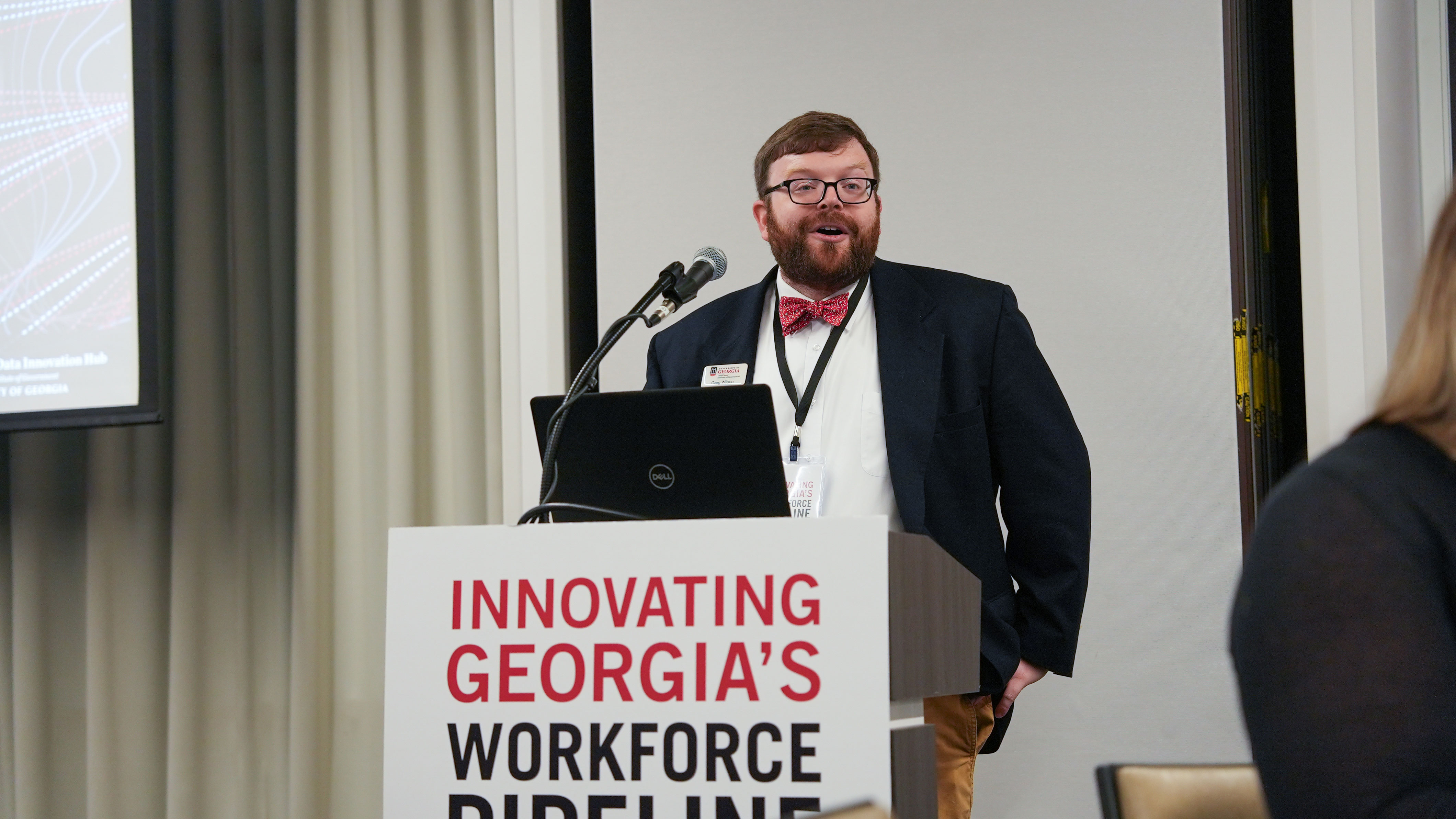 UGA Carl Vinson Institute of Government Assistant Director Greg Wilson speaks during the luncheon at the Innovating Georgia's Workforce Pipeline Conference.