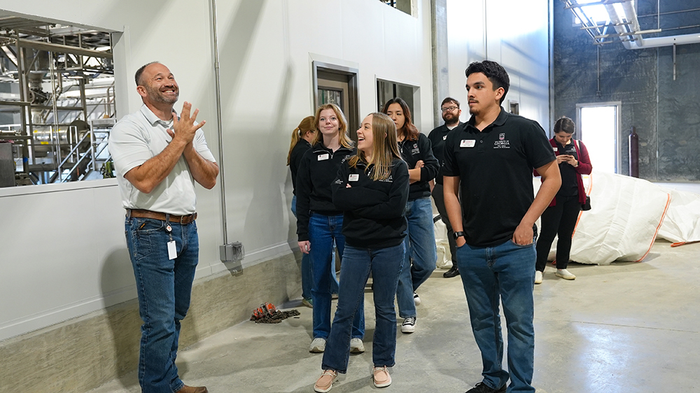 A group of PROPEL Rural Scholars toured the Mana Nutrition plant in Fitzgerald on a recent community visit. Photo by Sara Ingram.