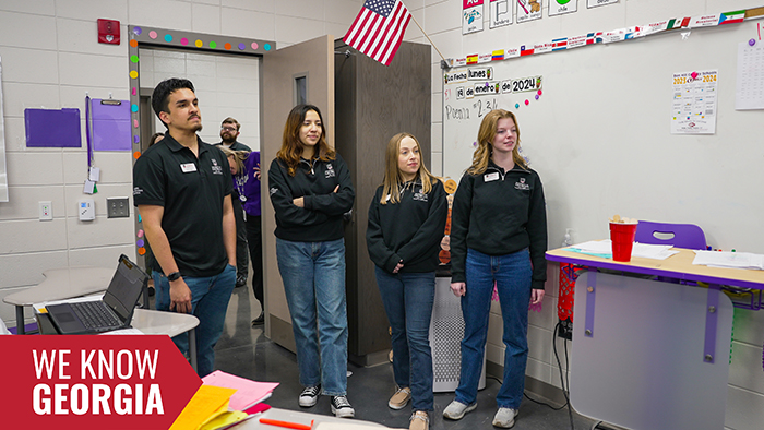 From left to right, PROPEL Rural Scholars Kevin Vega, Ambar Reyna-Montanez, Margaret Hart and Harper Pendley toured Fitzgerald High School College and Career Academy on a recent community visit. Applications for the 2024-2025 PROPEL Rural Scholars program is open through March 27.