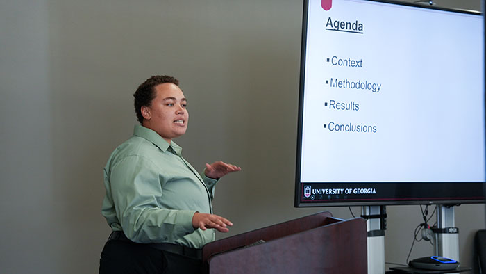 Jai Gonzales, who graduated in December with a bachelor’s degree in geography with certificates in urban studies and GIS, examined the remote work landscape in Georgia since the pandemic. 