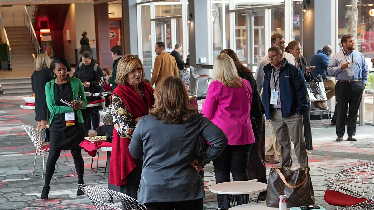 attendees at conference networking