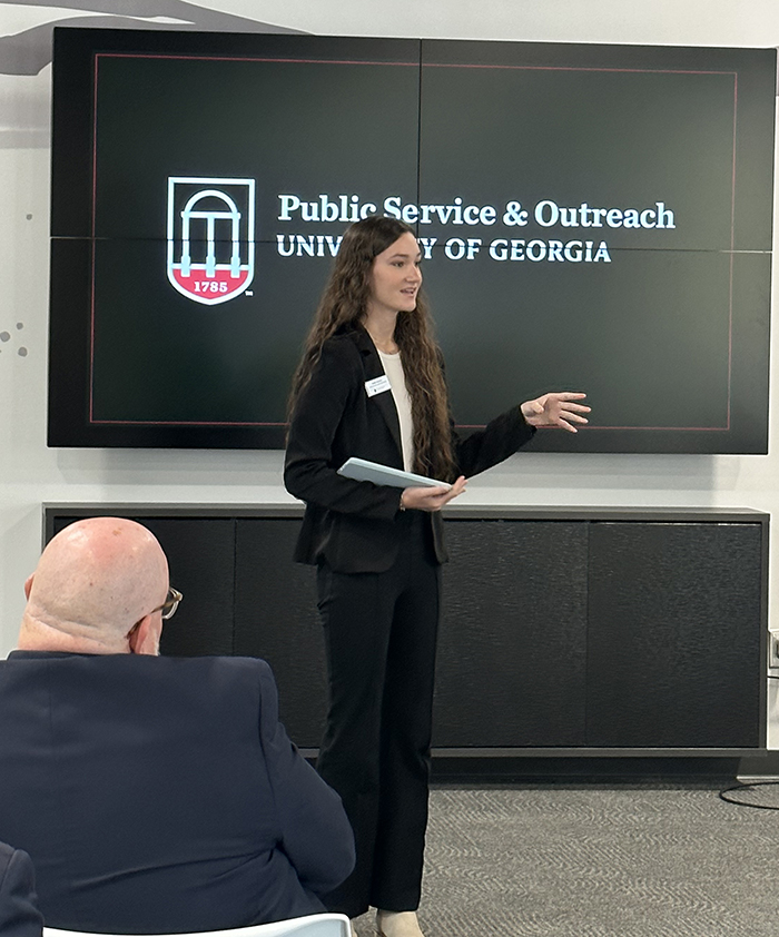 Halle Bynum presented to the House Rural Development Council about her experience in the UGA Carl Vinson Institute of Government PROPEL Rural Scholars program. 