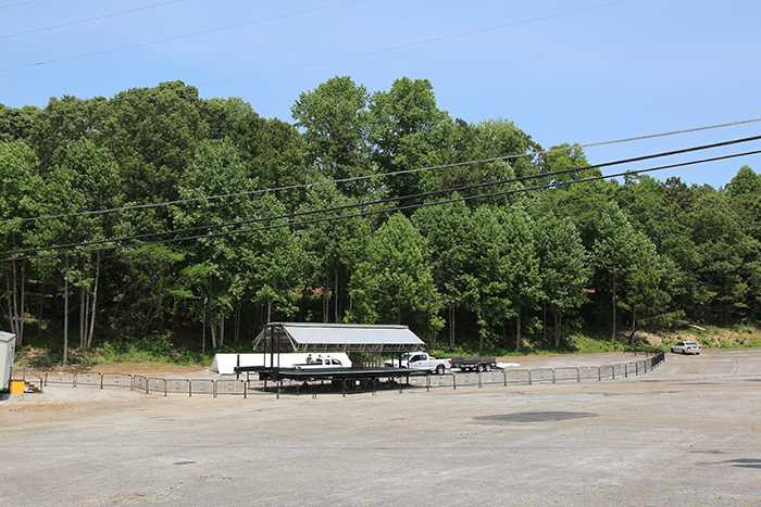 Community events are held in the parking lot of a former car dealership.